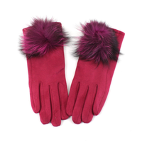 Extra Furry Pom Pom Gloves: Black