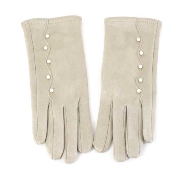 Danube Gloves w/Faux Pearl: Black