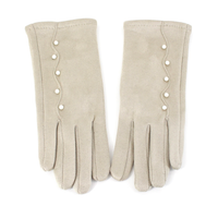 Danube Gloves w/Faux Pearl: Beige