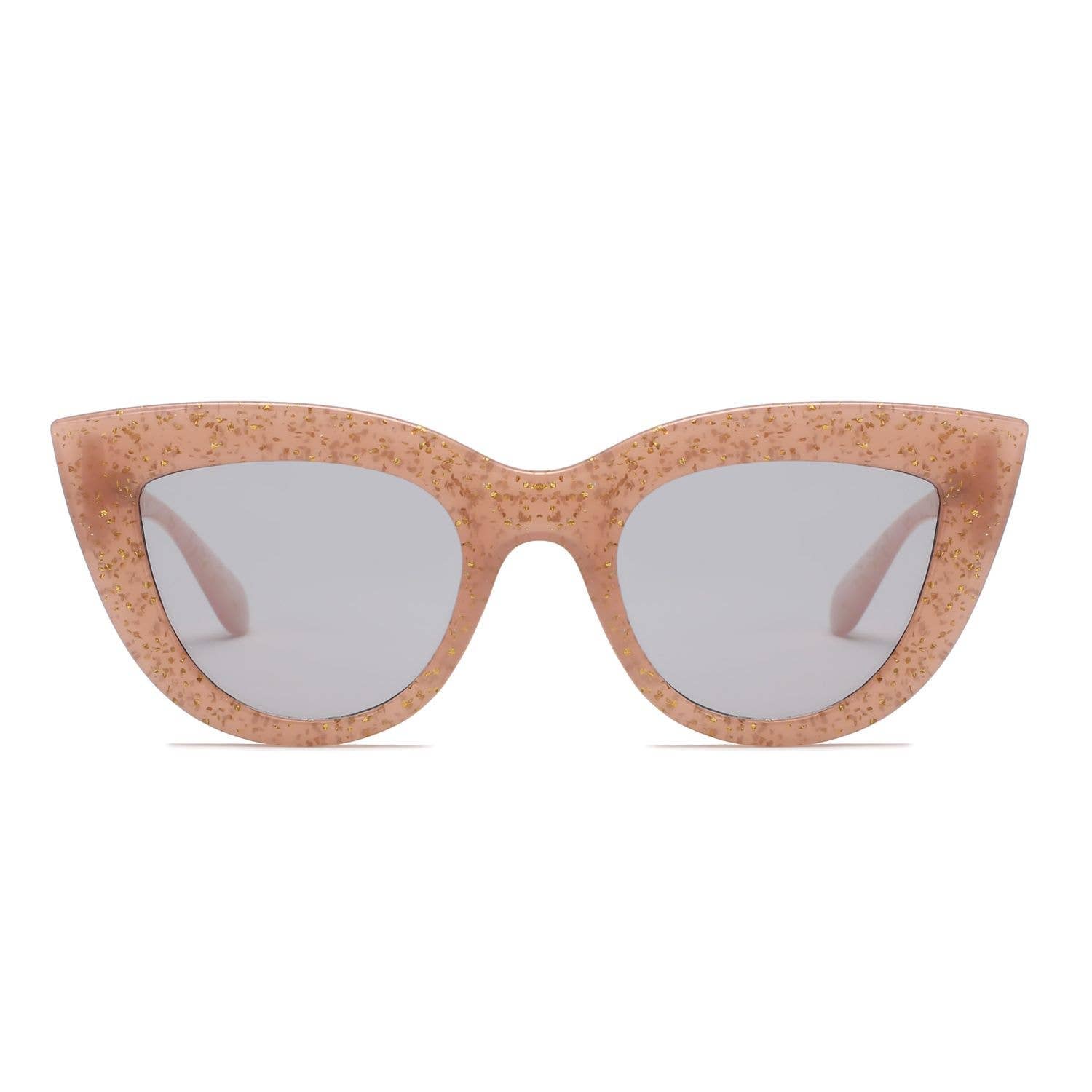 Oversized Cat Eye Chunky Glitter Frame Fashion Sunglasses
