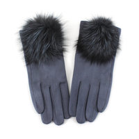 Extra Furry Pom Pom Gloves: Olive