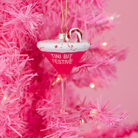 Tini Bit Festive - Holiday Martini - Glass Blown Holiday Ornament
