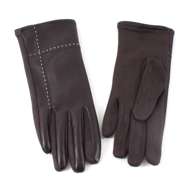 Faux Leather Gloves: Wine