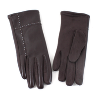 Faux Leather Gloves: Black