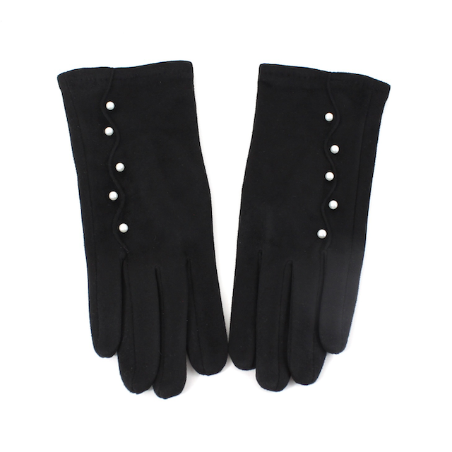 Danube Gloves w/Faux Pearl: Green