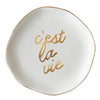 Ceramic Tray with Makeup Sponge - Ivory