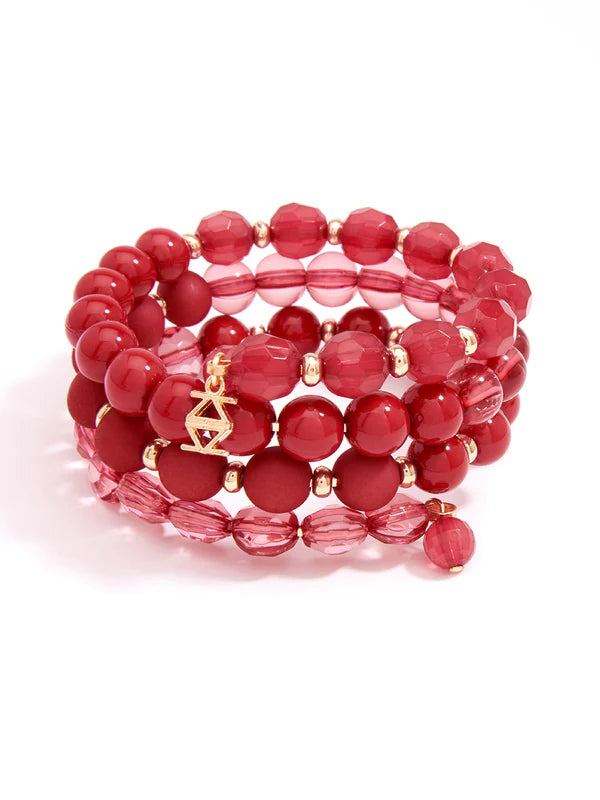 Holiday Spirit Beaded Bracelet - Red