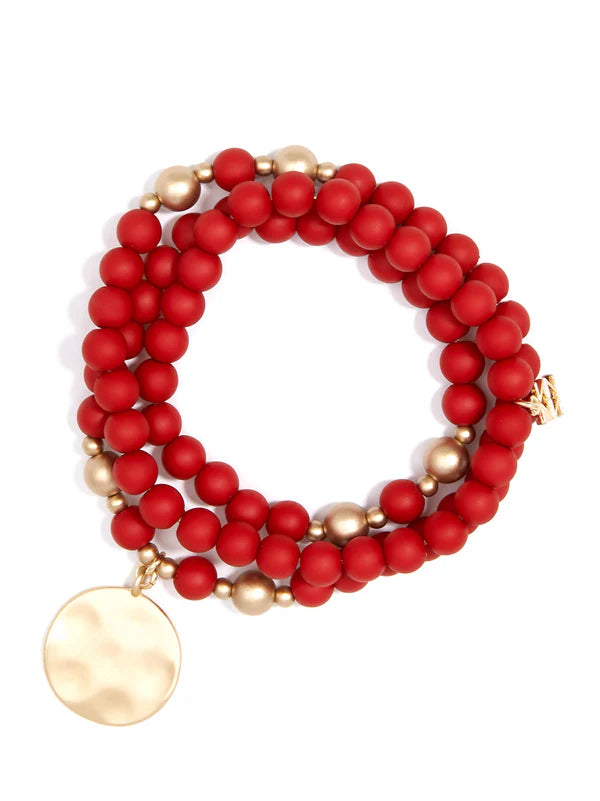 Luxe Layers Wrap Bracelet - Red