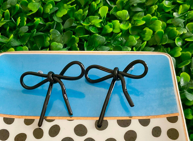 Classic Acrylic Bow Statement Earrings