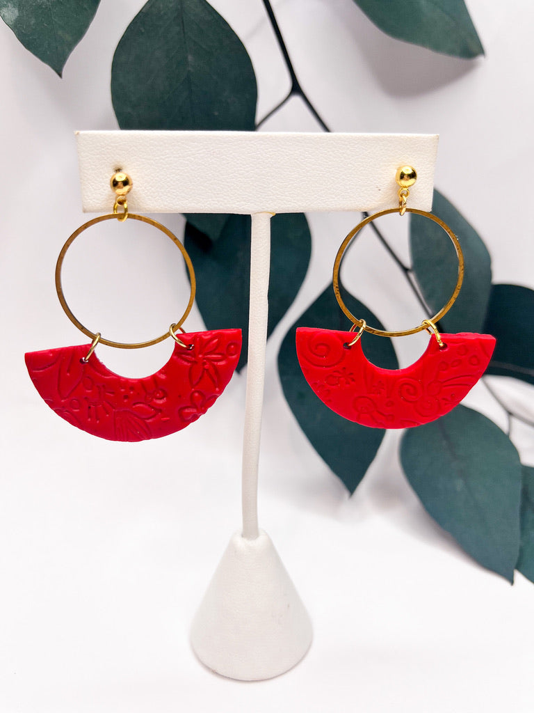 The Angeline Clay Earring - Pomegranate