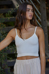 Soft Ribbed Cami - White