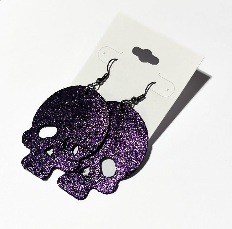 Skull Earrings - Purple