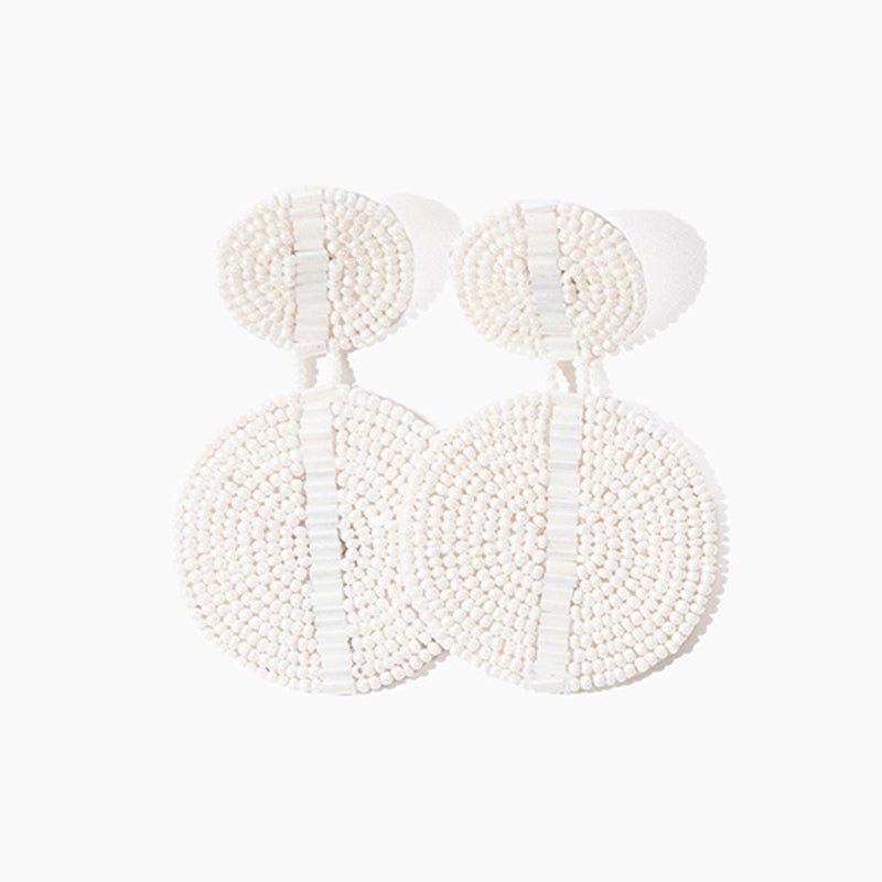 Beaded Drop Disc - White