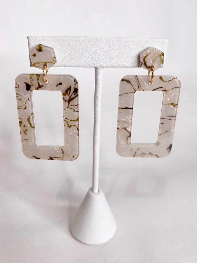 Tan/Marble Acrylic Rectangle Drops