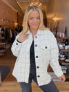 Grid Pattern Stitched Jacket