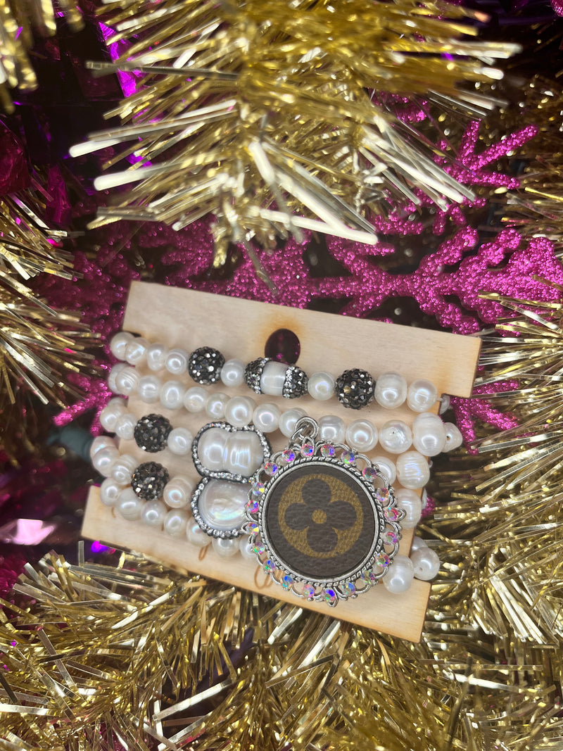 Upcycled Pearl Girl Bracelet Stack