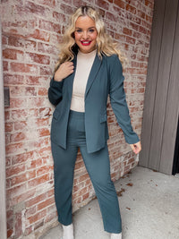 Classic Work Blazer - Mistletoe Green