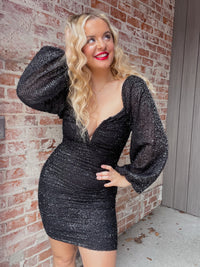 ASTR Ruched Center LS Dress