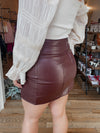 With You Christmas Leather Skirt With Slit
