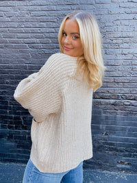 Chunky Knit Cardigan - Oatmeal