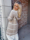 Cozy Hooded Plaid Cardigan