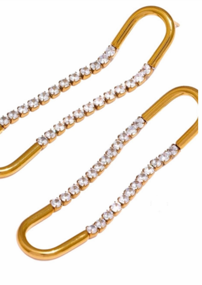 Large Gold and Diamond Dangle Earrings