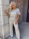 Glimmering Champagne Sequin Top