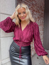 Lucy Paris Rosa Gathered Maroon Top