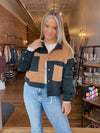 Black & Camel Colorblock Jacket