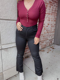 Coated Black Straight Leg Jeans