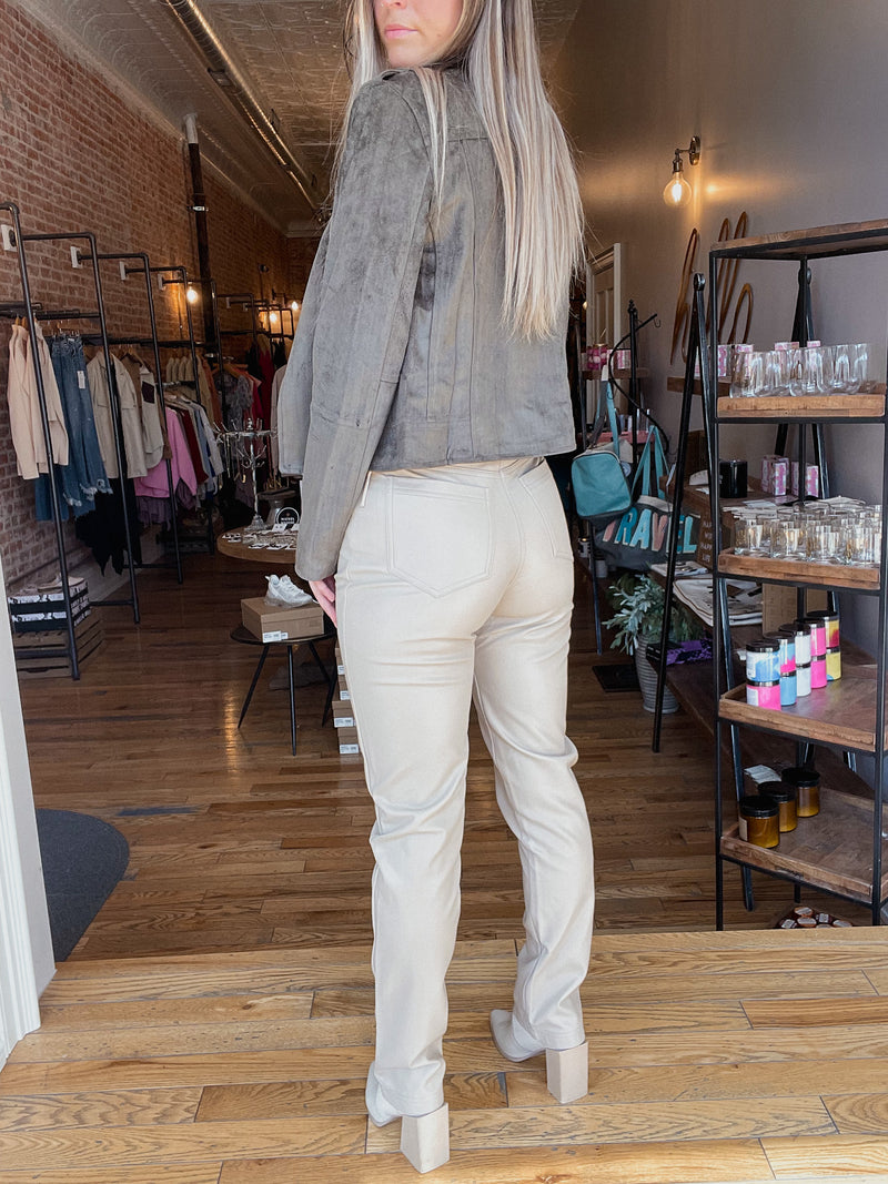Nude Faux Leather Pant