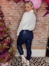 Sassy in Sequins Joggers - Navy