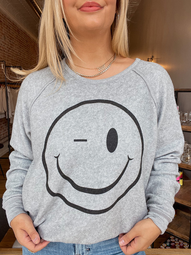 Happy / Winky Face Reversible Sweatshirt