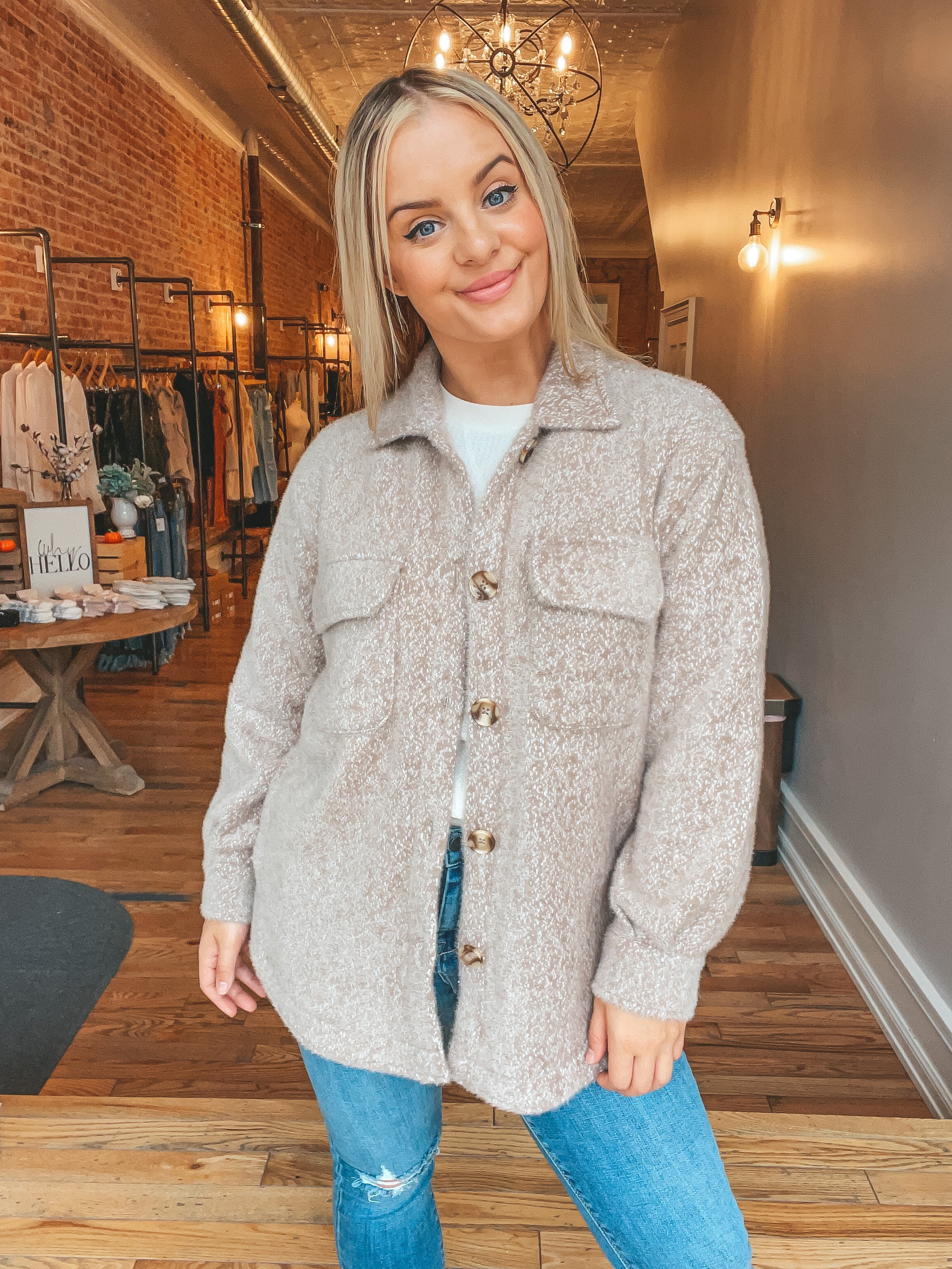 Z SUPPLY Tucker Jacket - Heather Latte