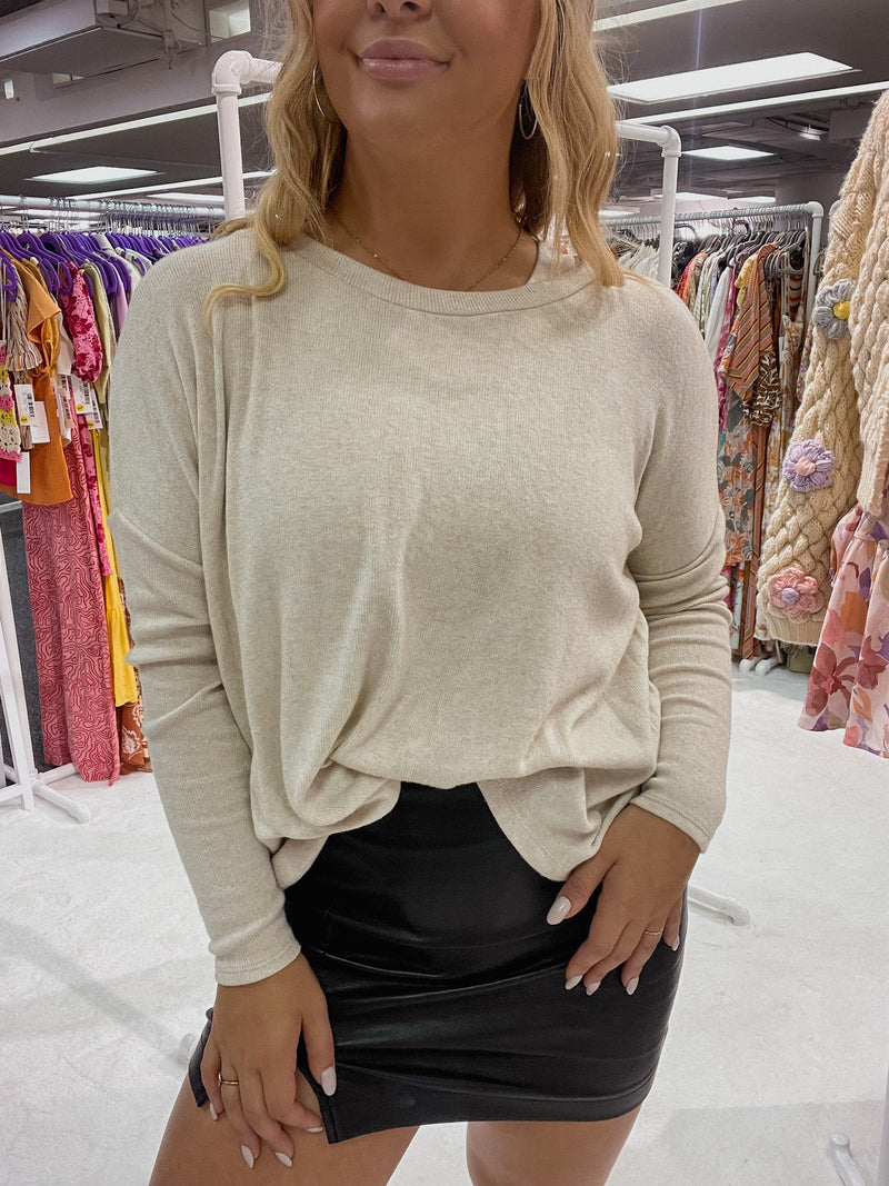 Natural Round Neck Top