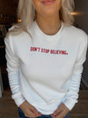 Kiloh + Co. Don't Stop Believing Crewneck - White / Red