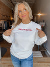Kiloh + Co. Don't Stop Believing Crewneck - White / Red