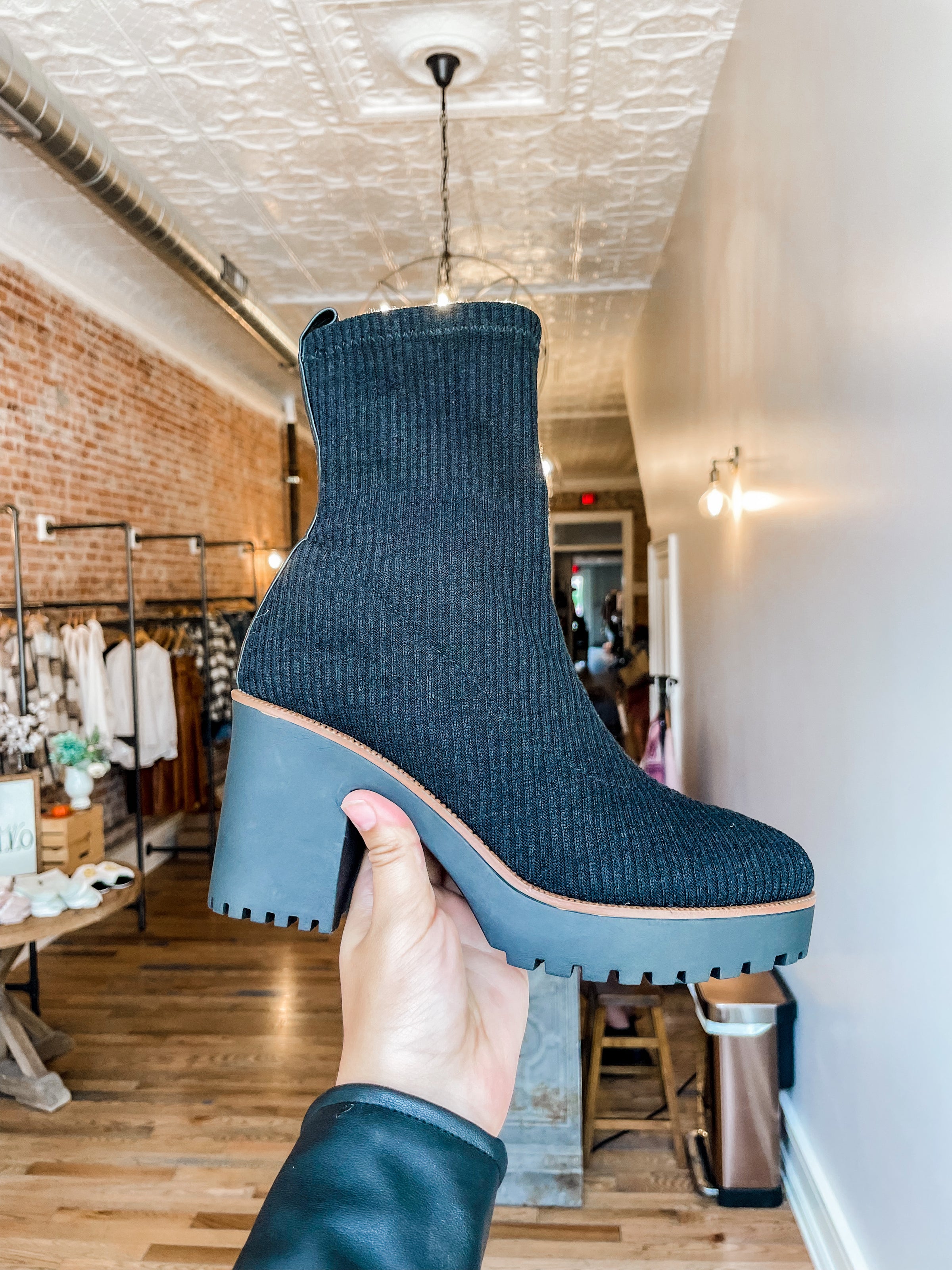 Chinese Laundry Garvey Chill Knit Black Bootie