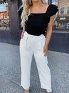 White Belted Pant