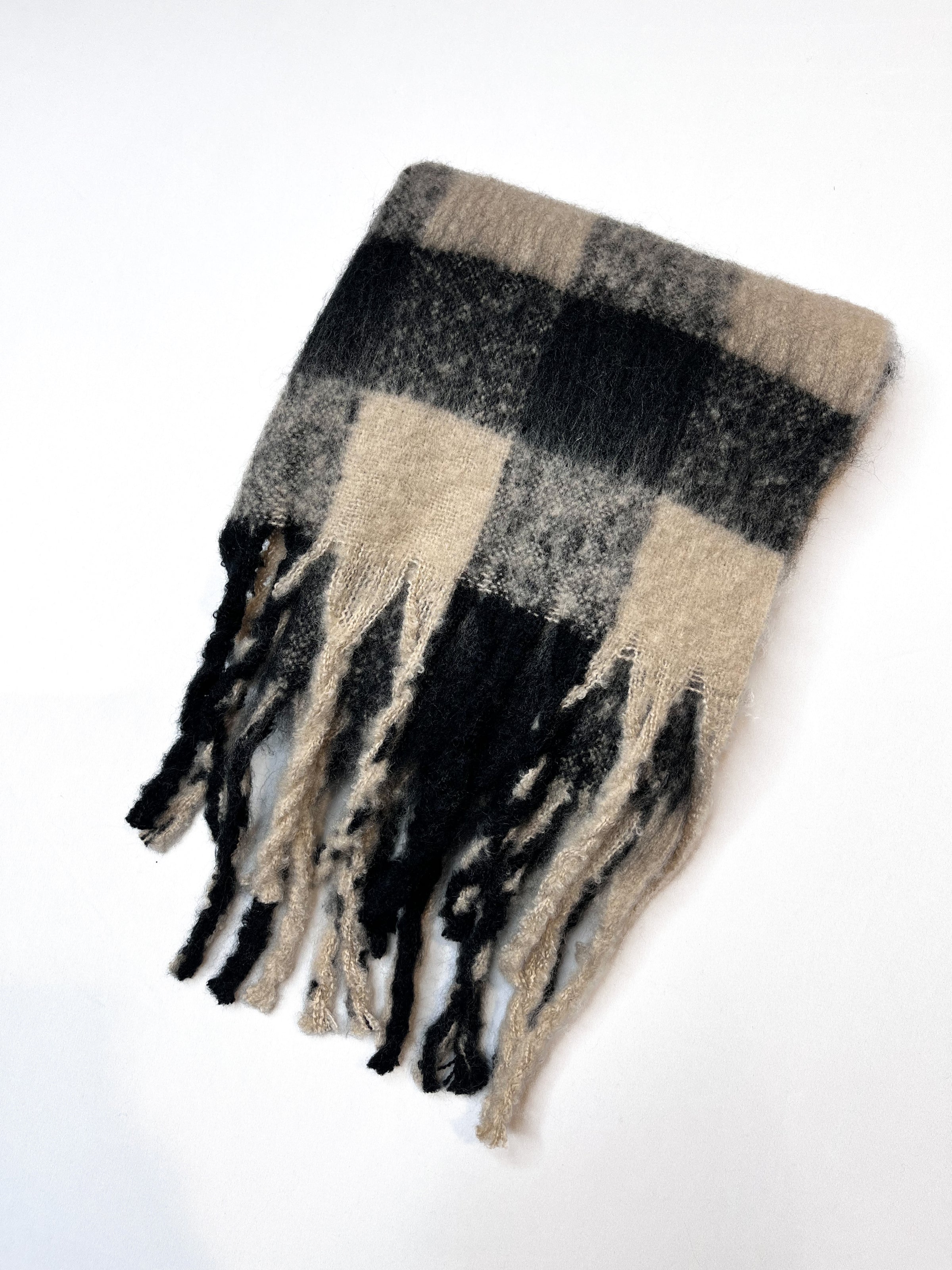Plaid Mohair Scarf