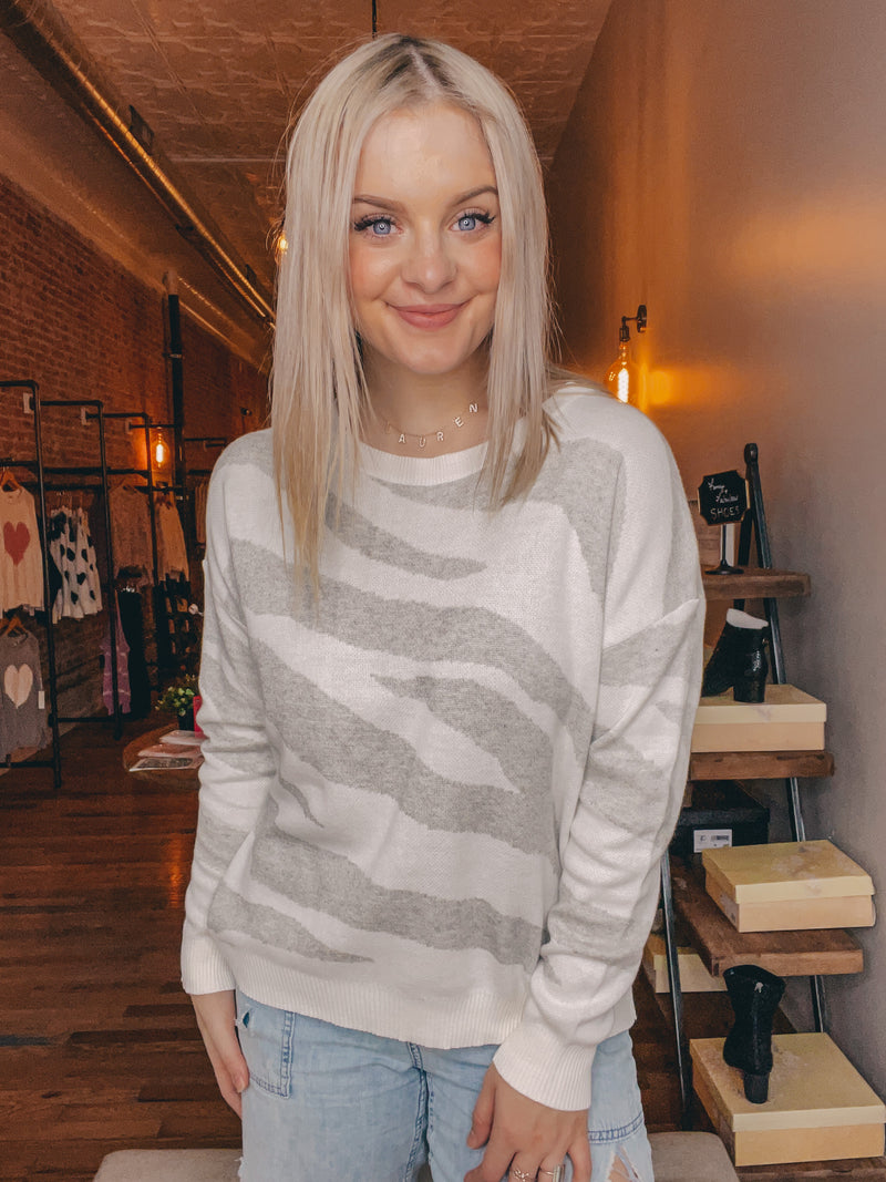 Zebra Gray Sweater