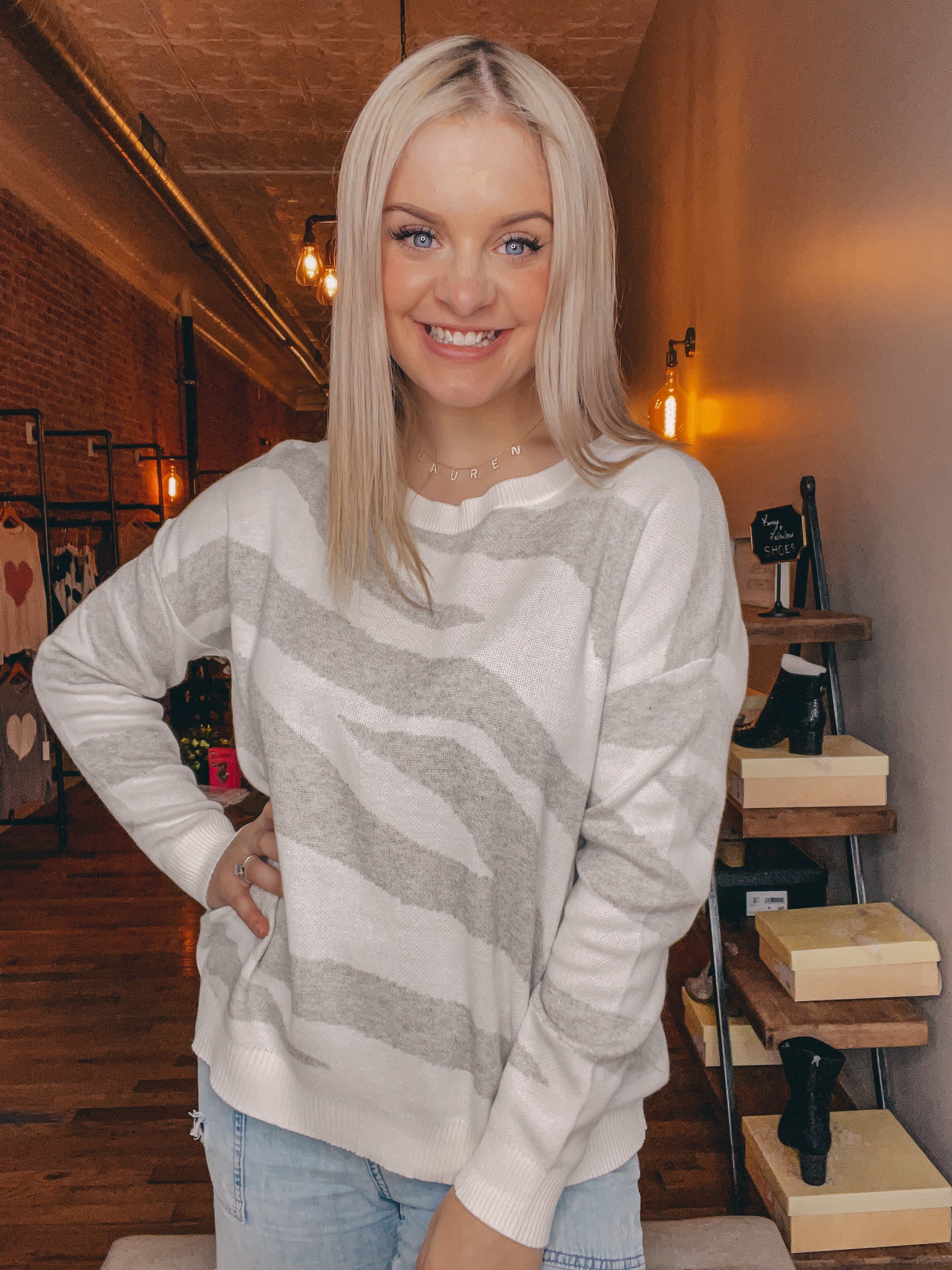 Zebra Gray Sweater