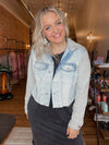 Distressed Hooded Denim Jacket