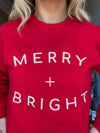 Merry & Bright Graphic Sweatshirt - Red