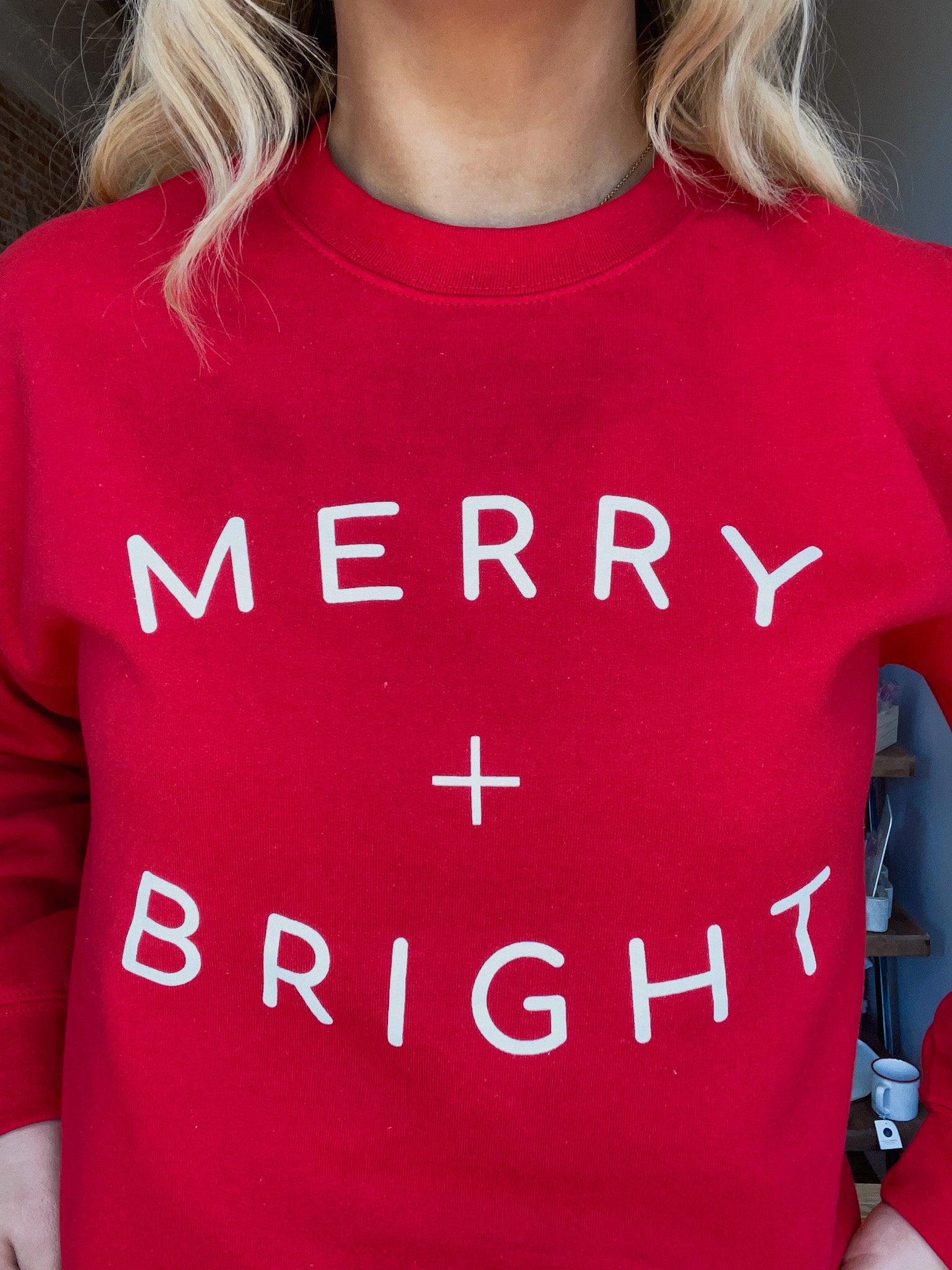 Merry & Bright Graphic Sweatshirt - Red