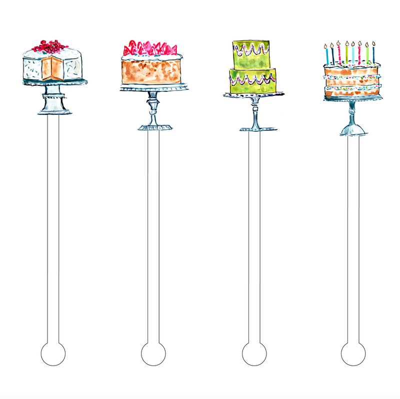 Acrylic Stir Sticks - Sweet Cakes