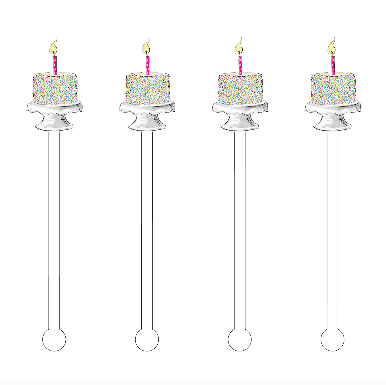 Acrylic Stir Sticks - It's My Birthday