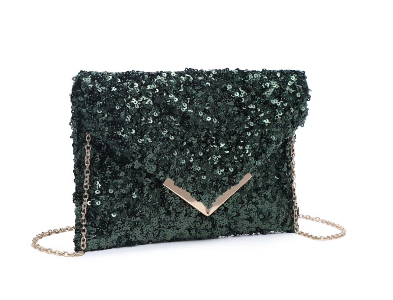 Rizza Sequin Clutch - Emerald