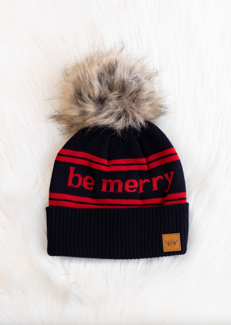 Be Merry Dark Navy & Red Hat